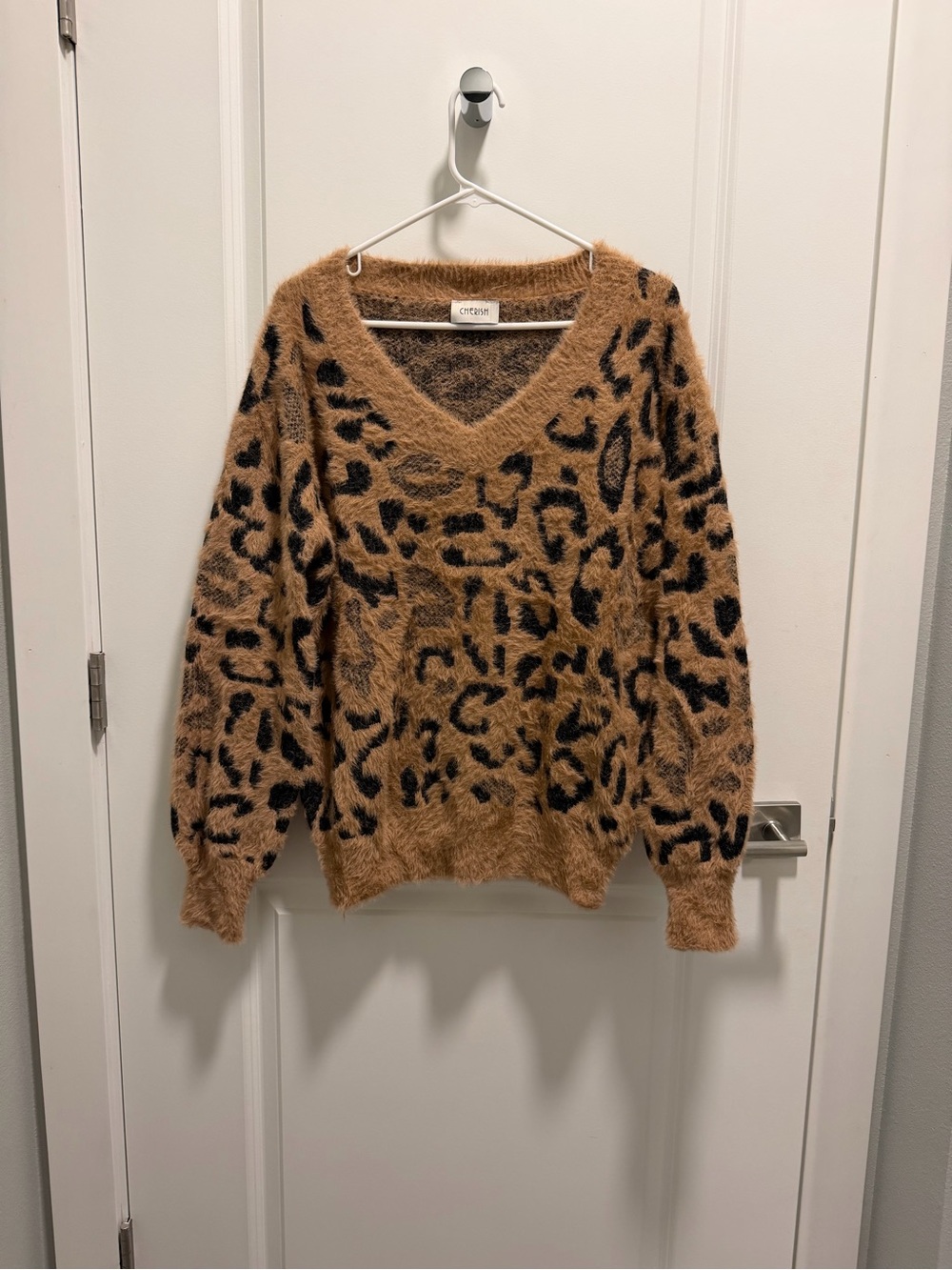 Brown Leopard V-Neck Fuzzy Sweater by Citizens of Humanity
